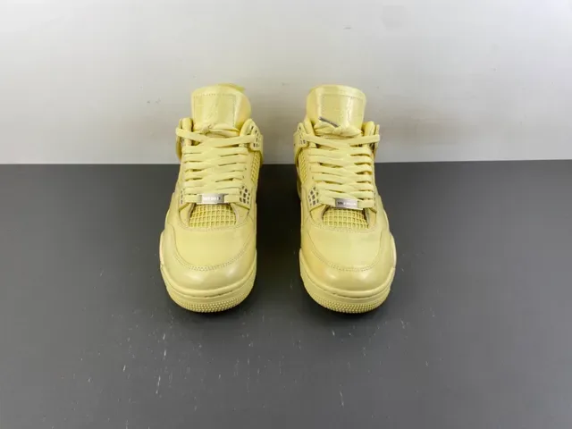 Air Jordan 4 Monochromatic Yellow Basketball Shoes 10