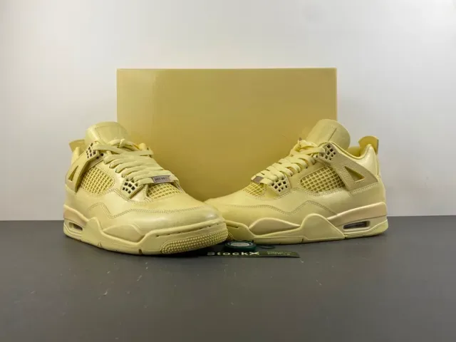 Air Jordan 4 Monochromatic Yellow Basketball Shoes 12