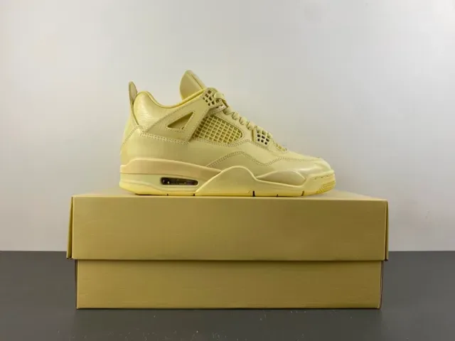 Air Jordan 4 Monochromatic Yellow Basketball Shoes 14