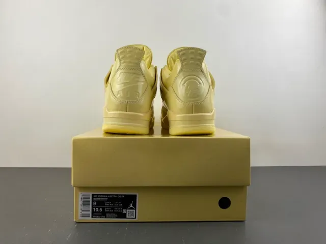 Air Jordan 4 Monochromatic Yellow Basketball Shoes 16
