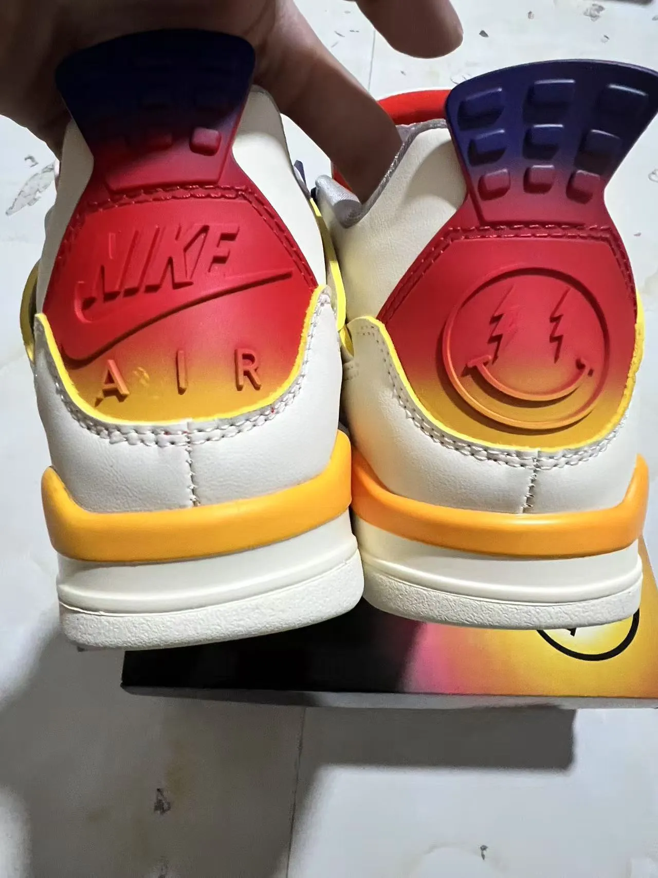 Zapatillas de baloncesto Air Jordan 4 Off-White rojo naranja azul marino 4