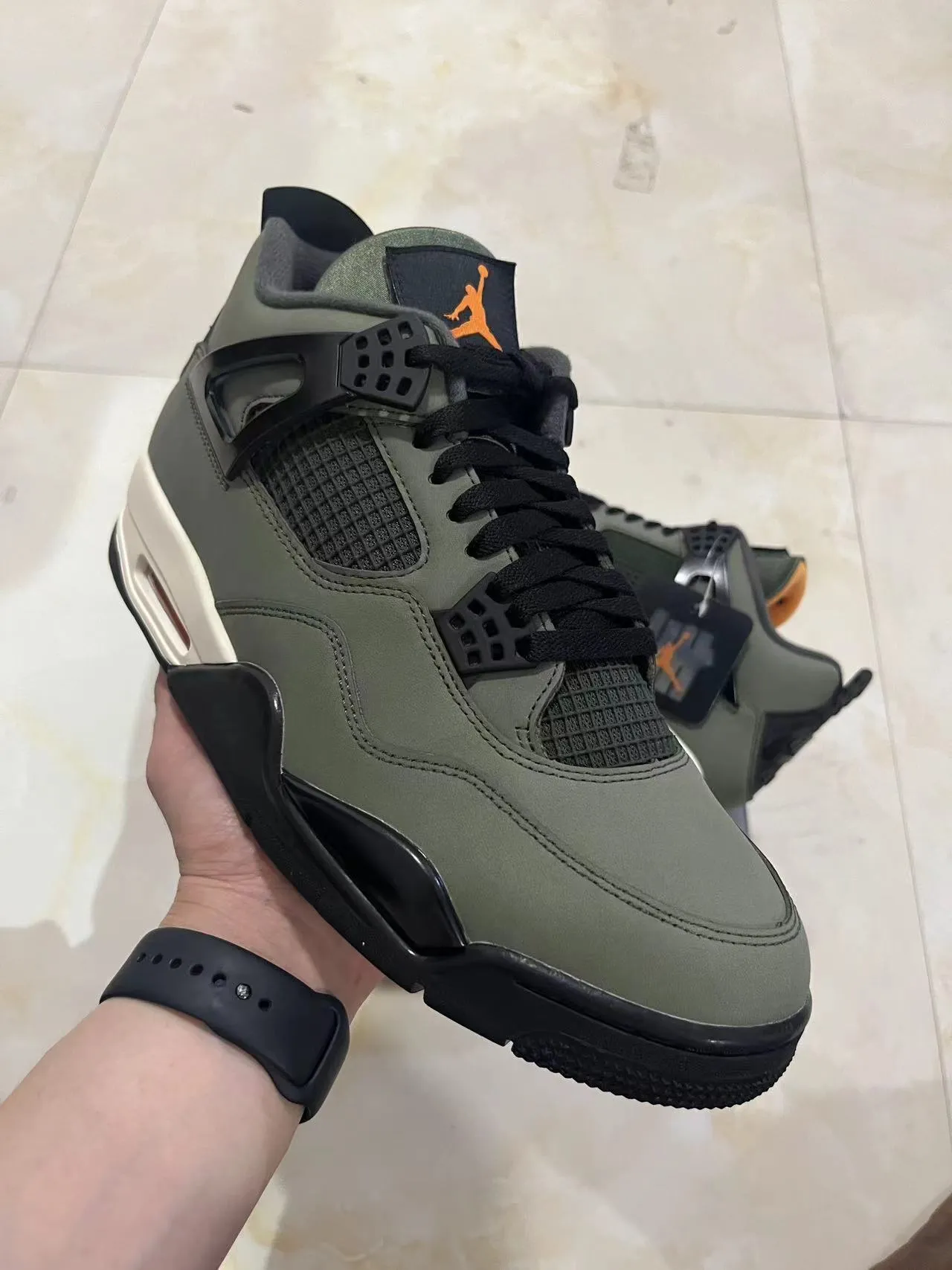 Air Jordan 4 Vert Olive Noir Crème Chaussures de Basketball 2
