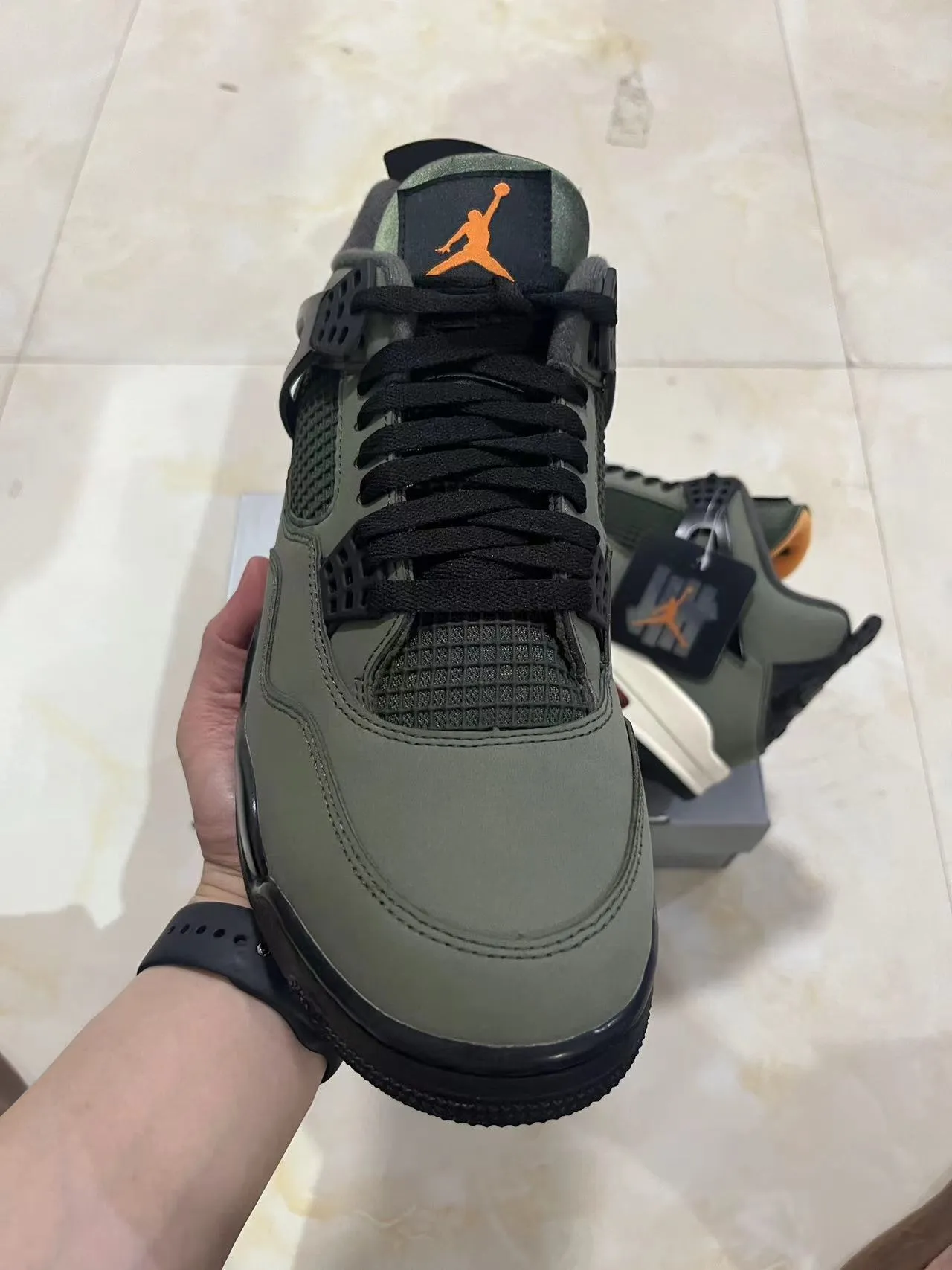 Air Jordan 4 Vert Olive Noir Crème Chaussures de Basketball 3