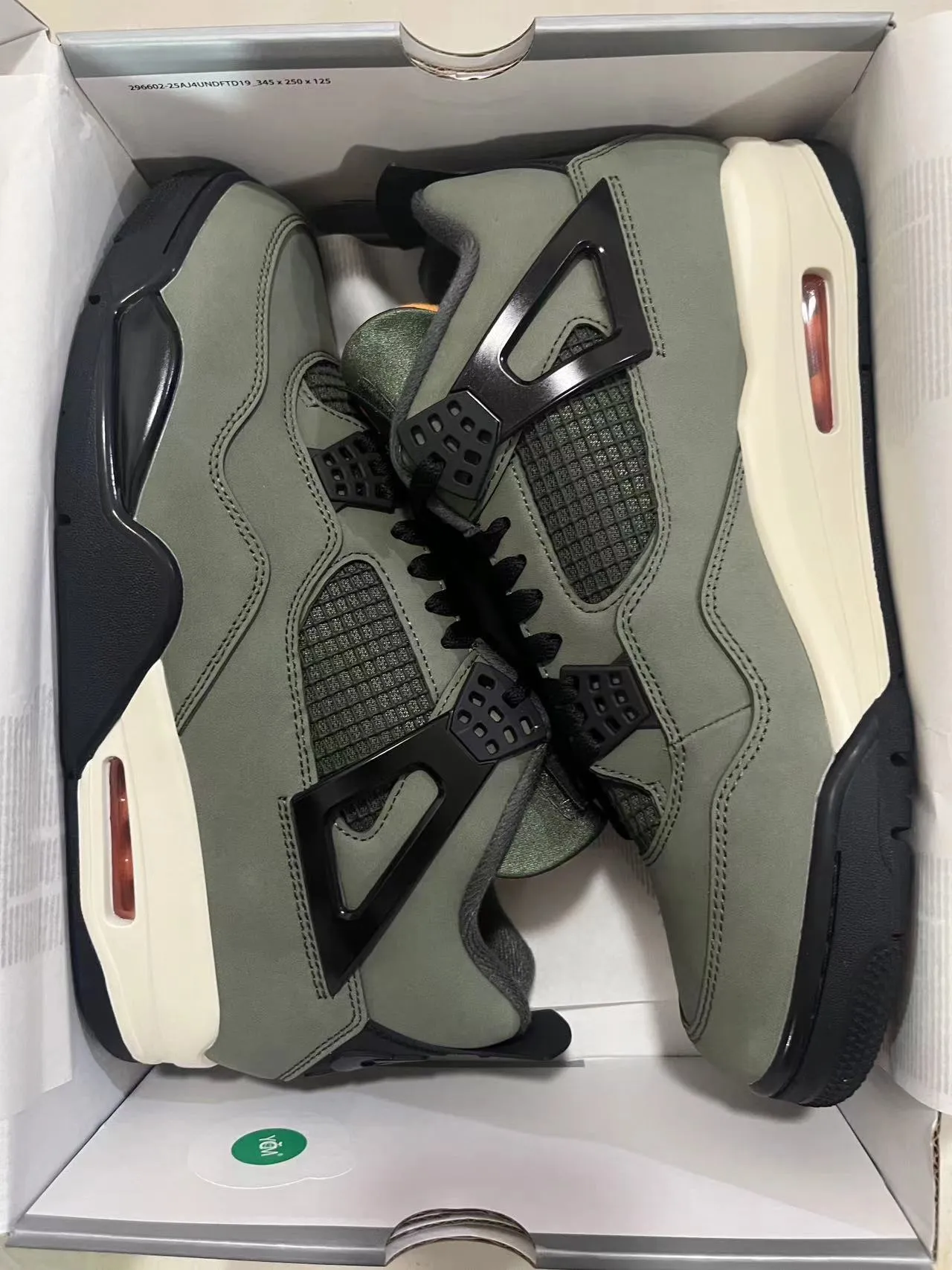 Air Jordan 4 Vert Olive Noir Crème Chaussures de Basketball 9