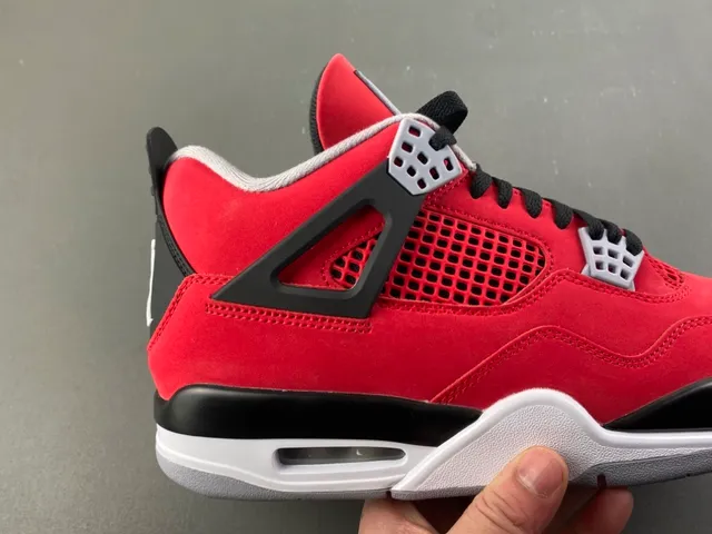 Air Jordan 4 Red Black White Basketball Shoes 3