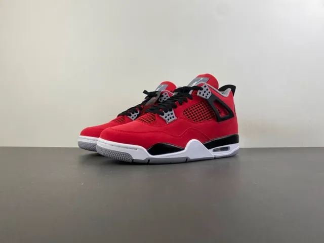 Air Jordan 4 Red Black White Basketball Shoes 10