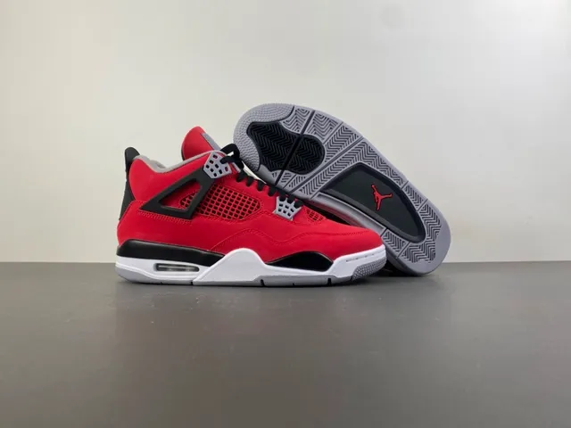 Air Jordan 4 Red Black White Basketball Shoes 12