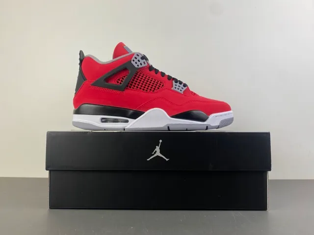 Air Jordan 4 Red Black White Basketball Shoes 15