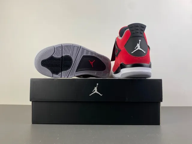 Air Jordan 4 Red Black White Basketball Shoes 16
