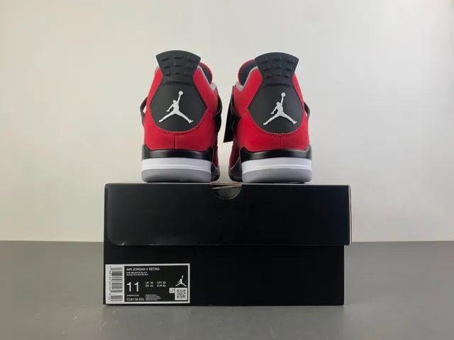 Air Jordan 4 Red Black White Basketball Shoes 17