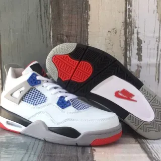 Air Jordan 4 Zapatillas de baloncesto blanco azul rojo