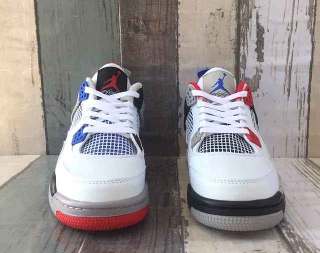 Air Jordan 4 Zapatillas de baloncesto blanco azul rojo 2