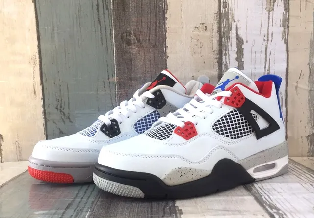 Air Jordan 4 Zapatillas de baloncesto blanco azul rojo 3