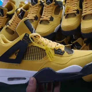 Air Jordan 4 zapatillas de baloncesto amarillo negro blanco