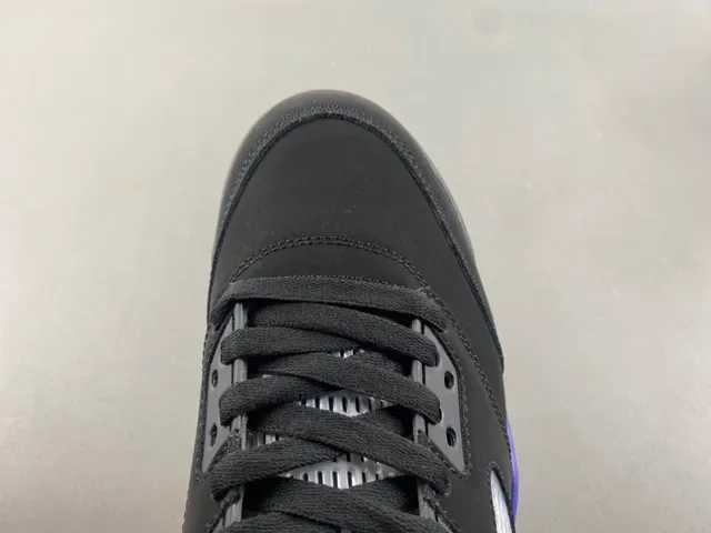 Air Jordan 5 Black Purple Green Basketball Shoes 5