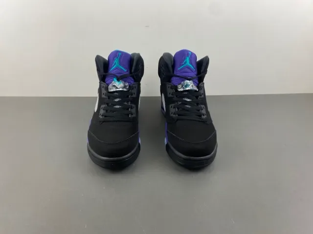 Air Jordan 5 Black Purple Green Basketball Shoes 11