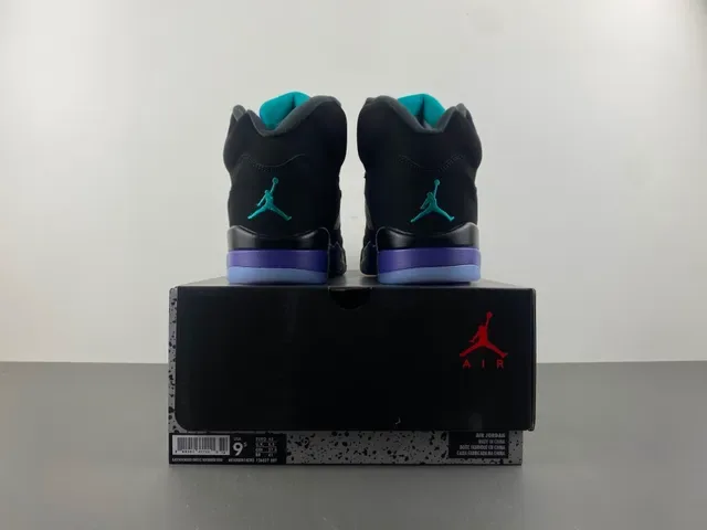 Air Jordan 5 Black Purple Green Basketball Shoes 17