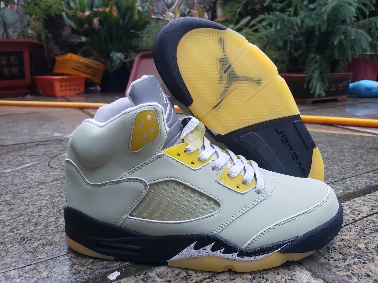 حذاء كرة السلة Air Jordan 5 أزرق جليدي باهت رمادي 11