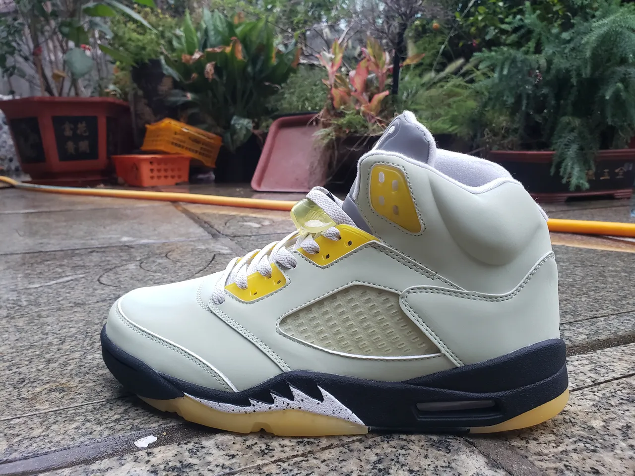 حذاء كرة السلة Air Jordan 5 أزرق جليدي باهت رمادي 12