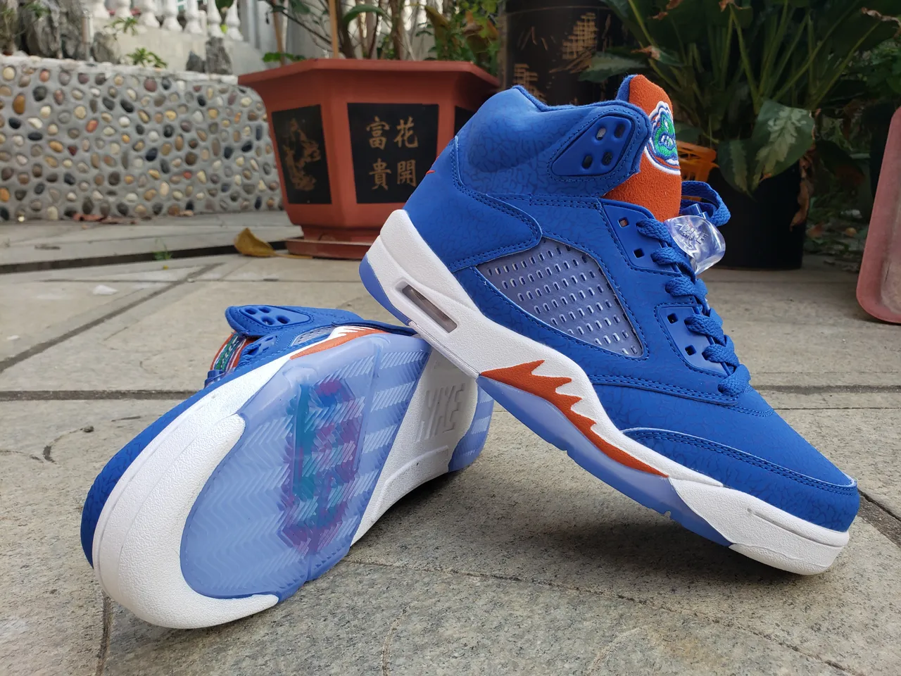 حذاء كرة السلة Air Jordan 5 أزرق جليدي باهت رمادي 15