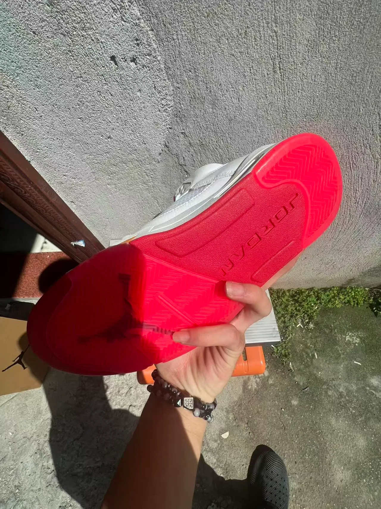 Zapatillas de baloncesto Air Jordan 5 blanco rojo naranja Flame 6