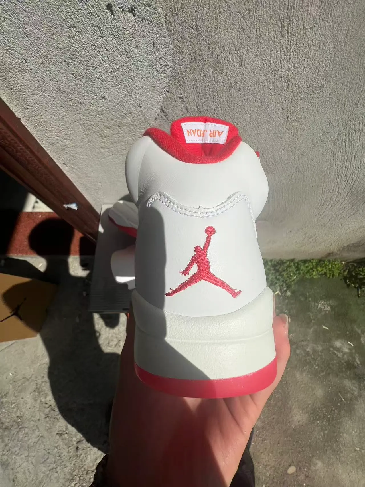 Zapatillas de baloncesto Air Jordan 5 blanco rojo naranja Flame 8