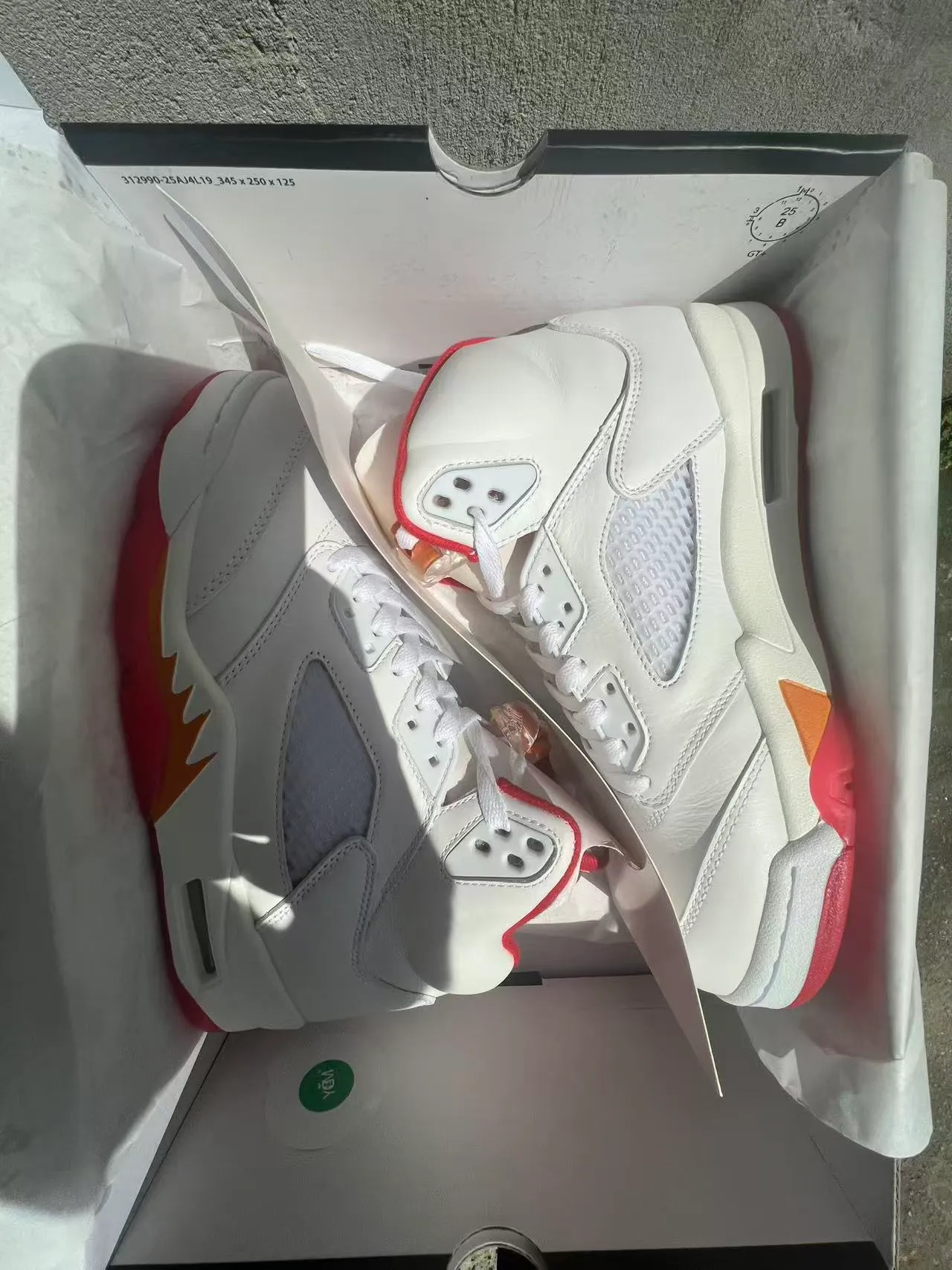 Zapatillas de baloncesto Air Jordan 5 blanco rojo naranja Flame 9