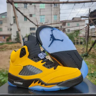 Air Jordan 5 पीले काले नीले बास्केटबॉल जूते