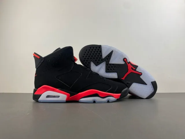 أحذية كرة السلة Air Jordan 6 أسود أحمر أبيض 13