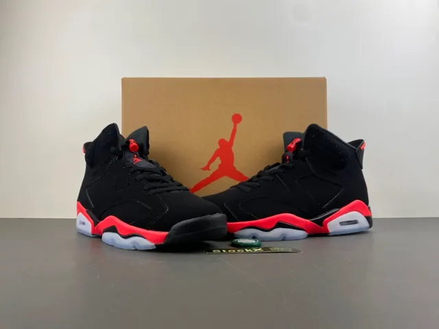 أحذية كرة السلة Air Jordan 6 أسود أحمر أبيض 14