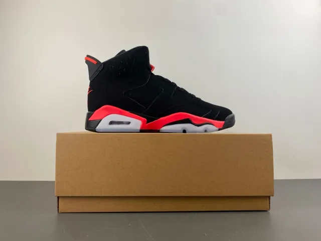 أحذية كرة السلة Air Jordan 6 أسود أحمر أبيض 16