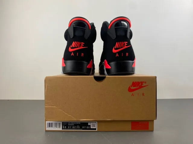أحذية كرة السلة Air Jordan 6 أسود أحمر أبيض 18