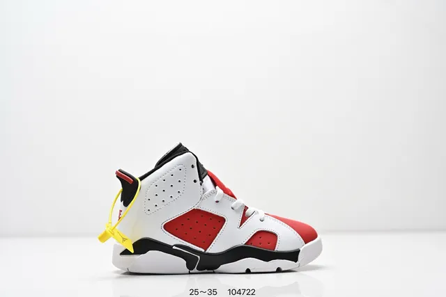 Air Jordan 6 White Red Black Basketball Shoes 2