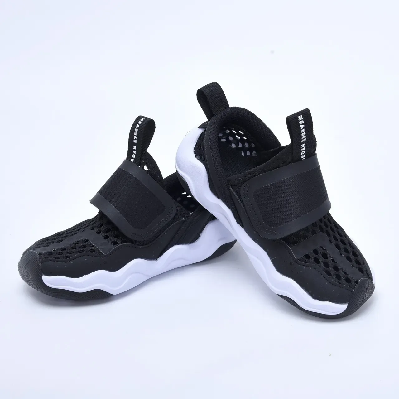 Air Jordan Black White Slip-On Perforated Mesh Lifestyle Sneakers 5