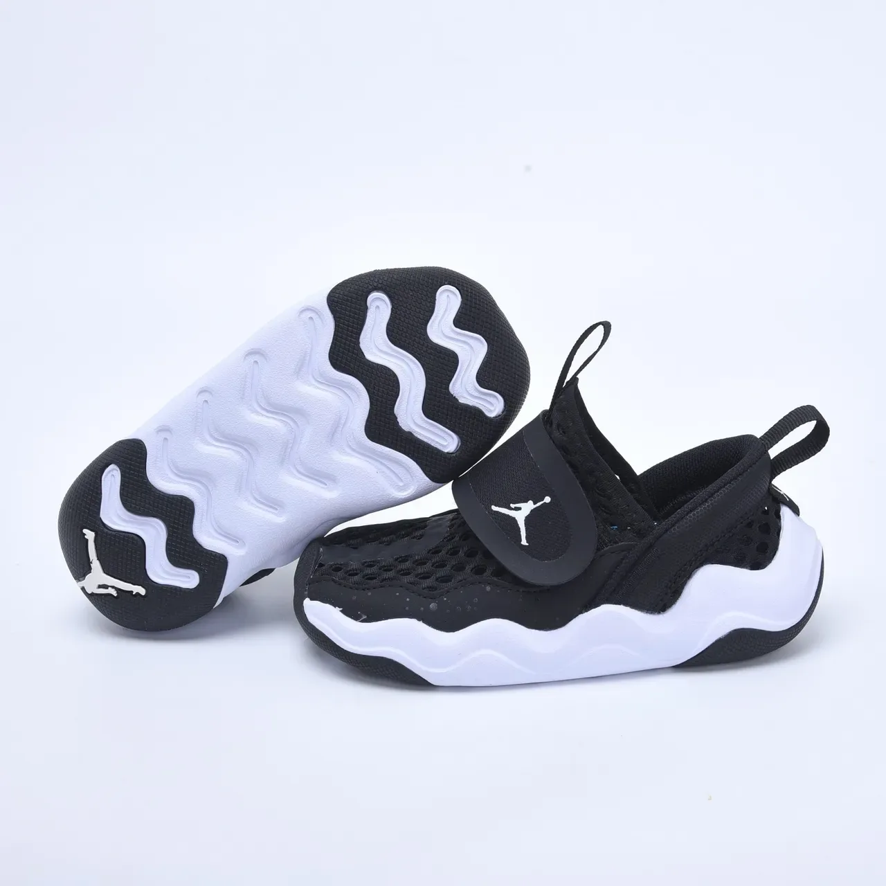 Air Jordan Black White Slip-On Perforated Mesh Lifestyle Sneakers 6