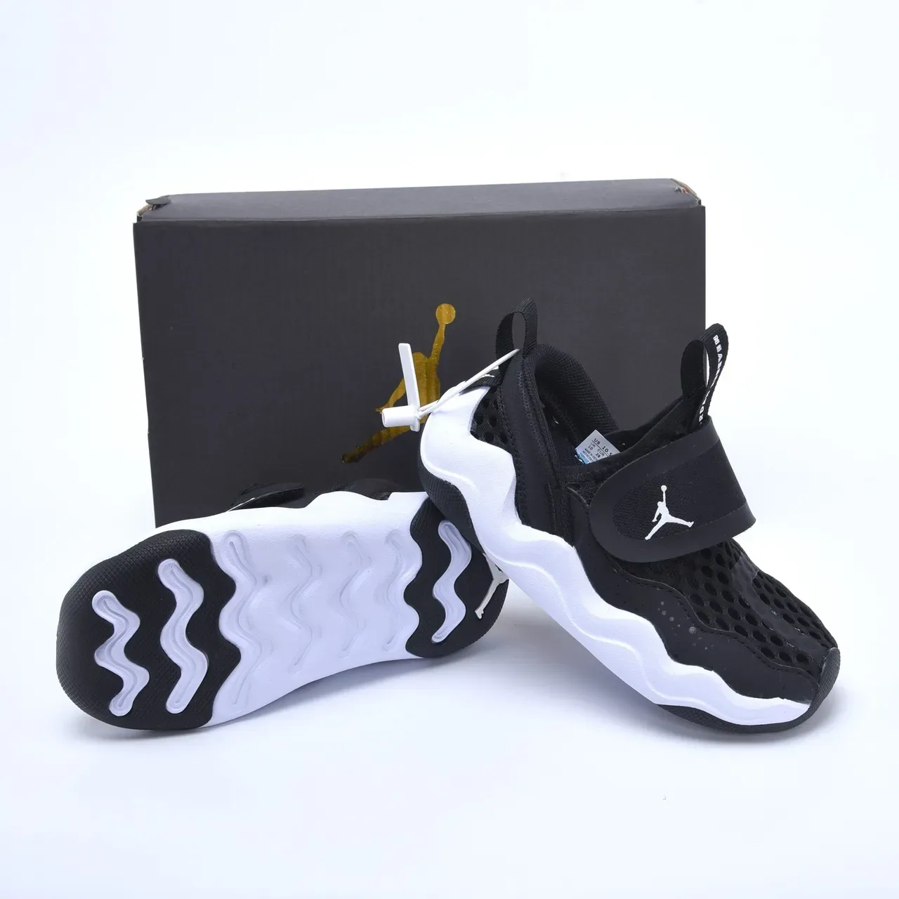 Air Jordan Black White Slip-On Perforated Mesh Lifestyle Sneakers 7