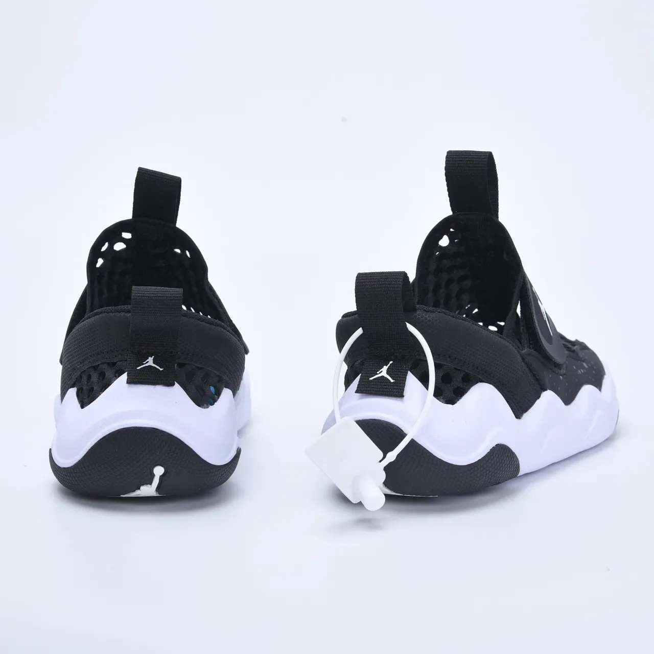 Air Jordan Black White Slip-On Perforated Mesh Lifestyle Sneakers 8