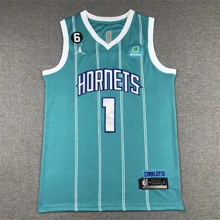 Camisa Air Jordan Charlotte Hornets Generation 6 azul-celeste