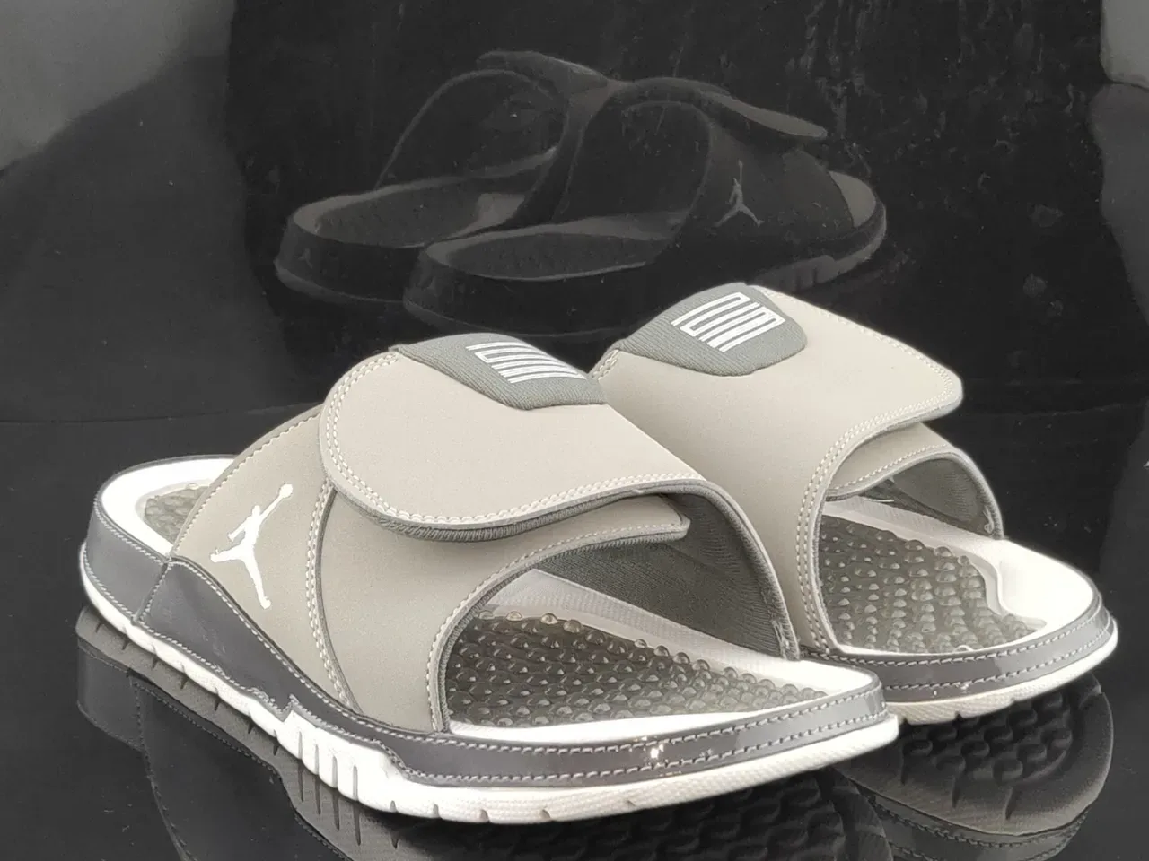 Air Jordan Hydro Gray White Slide Sandal Podded Footbed Slippers 3