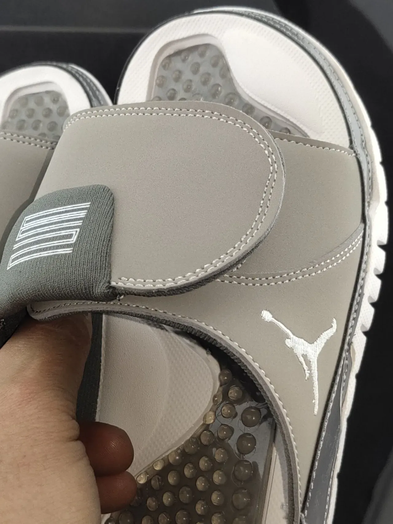 Air Jordan Hydro Gray White Slide Sandal Podded Footbed Slippers 6