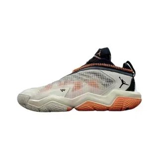 Air Jordan XXXVIII সাদা কমলা লো-টপ সিলুয়েট লেয়ার্ড মেশ এবং সিন্থেটিক কেজ আপার বাস্কেটবল জুতো