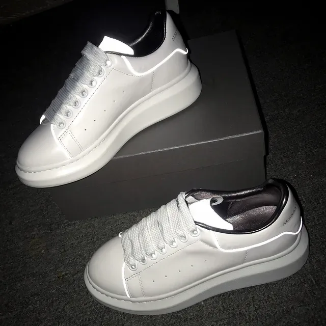 Alexander McQueen Gray Black Oversized Sole Reflective Piping Lifestyle Sneakers 2