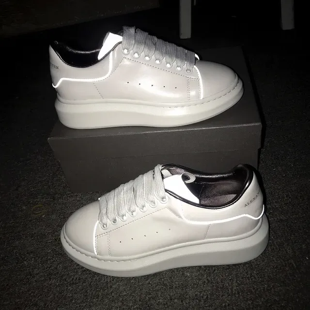 Alexander McQueen Gray Black Oversized Sole Reflective Piping Lifestyle Sneakers 3