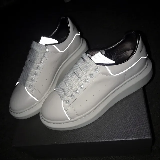 Alexander McQueen Gray Black Oversized Sole Reflective Piping Lifestyle Sneakers 4