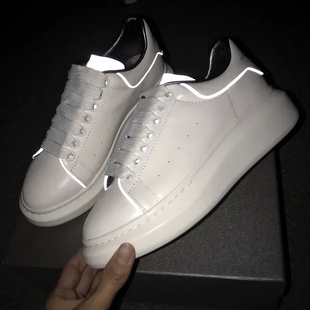 Alexander McQueen Gray Black Oversized Sole Reflective Piping Lifestyle Sneakers 5