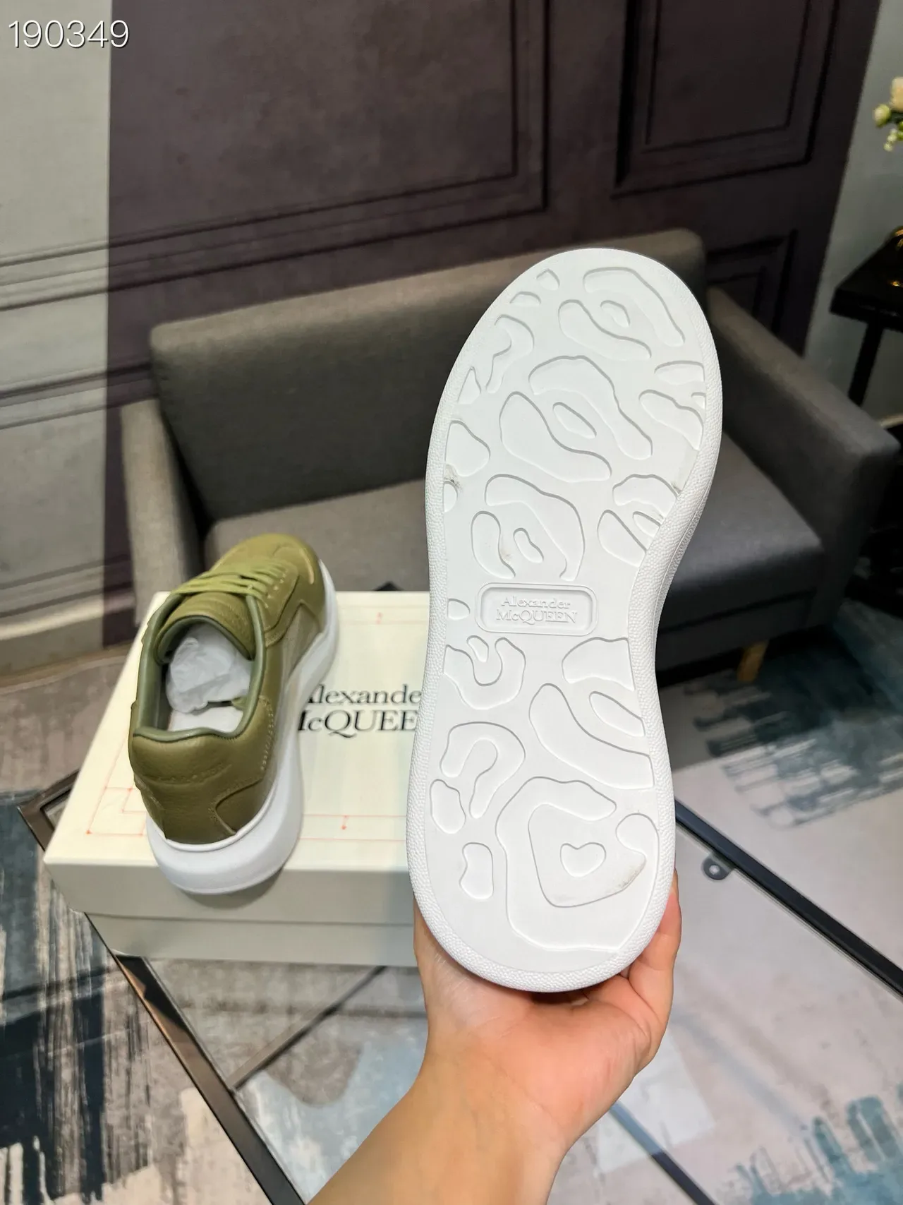 Alexander McQueen Oversized Sneaker Olive Green Lifestyle Sneakers 3