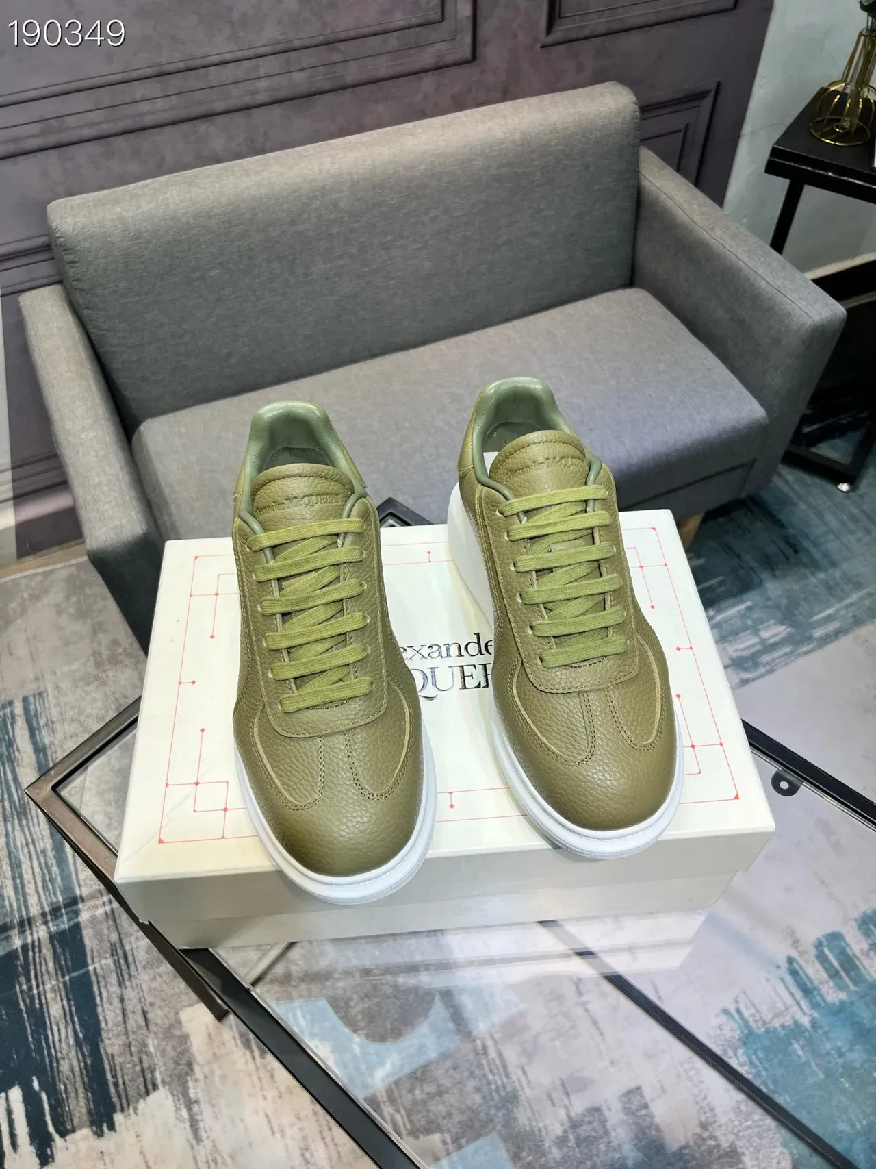 Alexander McQueen Oversized Sneaker Olive Green Lifestyle Sneakers 6