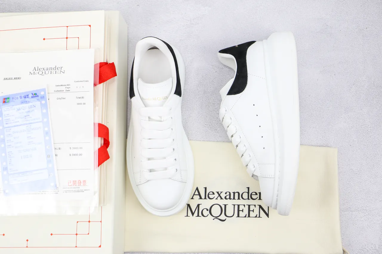 Alexander McQueen Oversized Sneaker White Black Lifestyle Sneakers 7