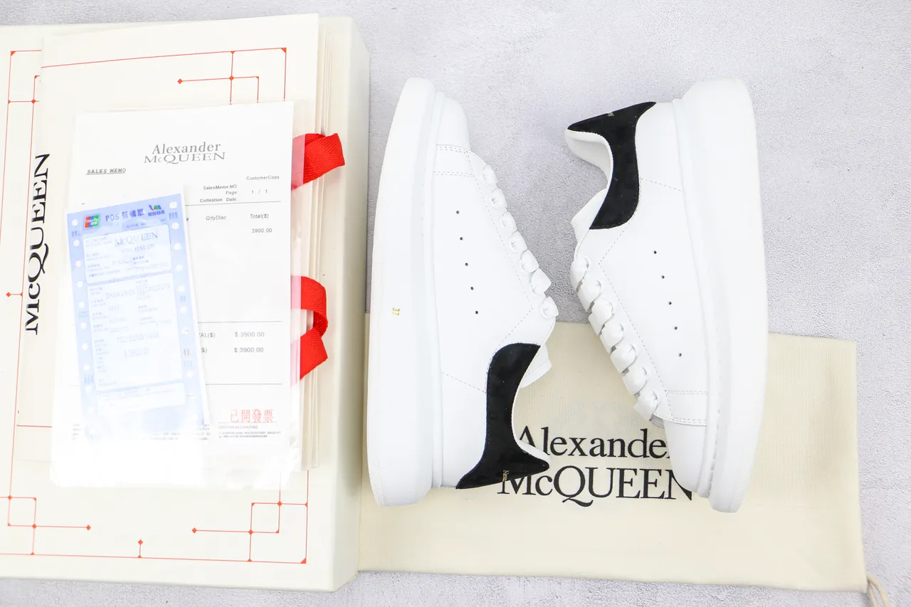 Alexander McQueen Oversized Sneaker White Black Lifestyle Sneakers 9