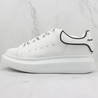 Alexander McQueen 超大鞋面白色黑色平台鞋底光滑皮革鞋面生活方式运动鞋